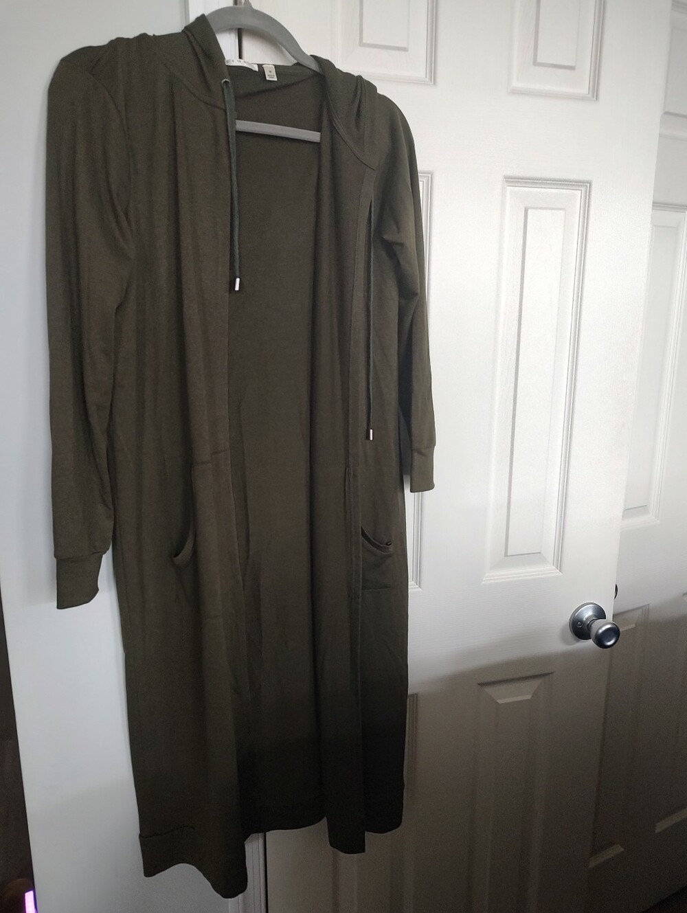 Cyrus Long Hooded Open Front Cardigan